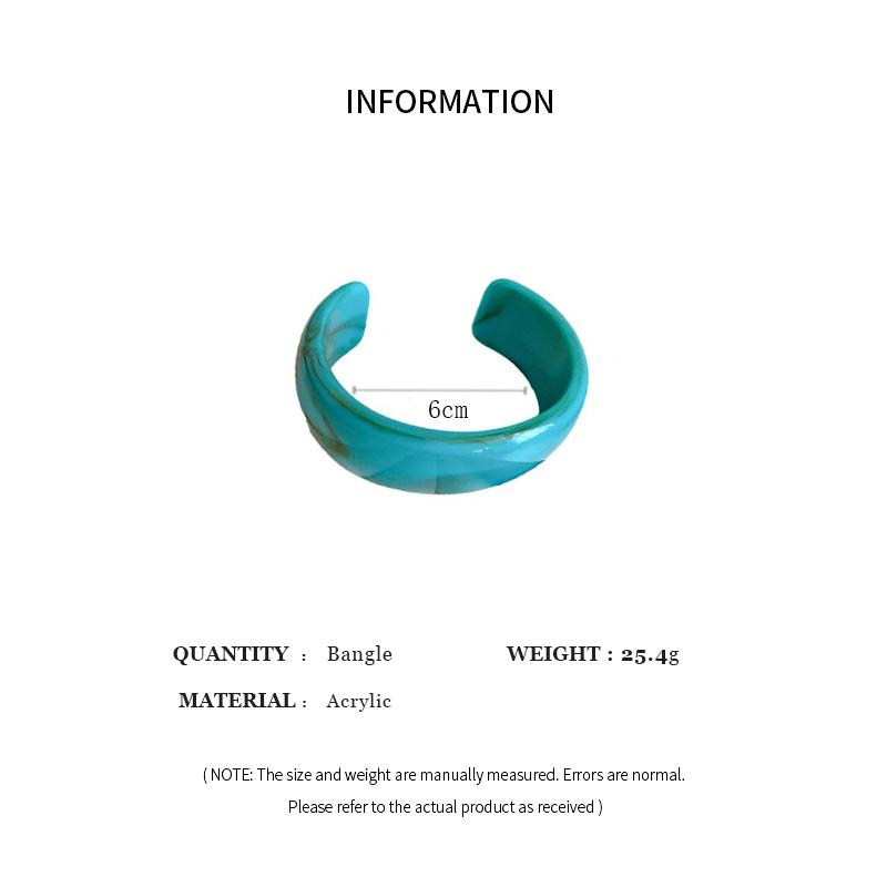 Round Smudging Bangles for Women European and American Punk Acrylic Cuff Bracelets Goth Geometric Charms Wristband Jewelry M1