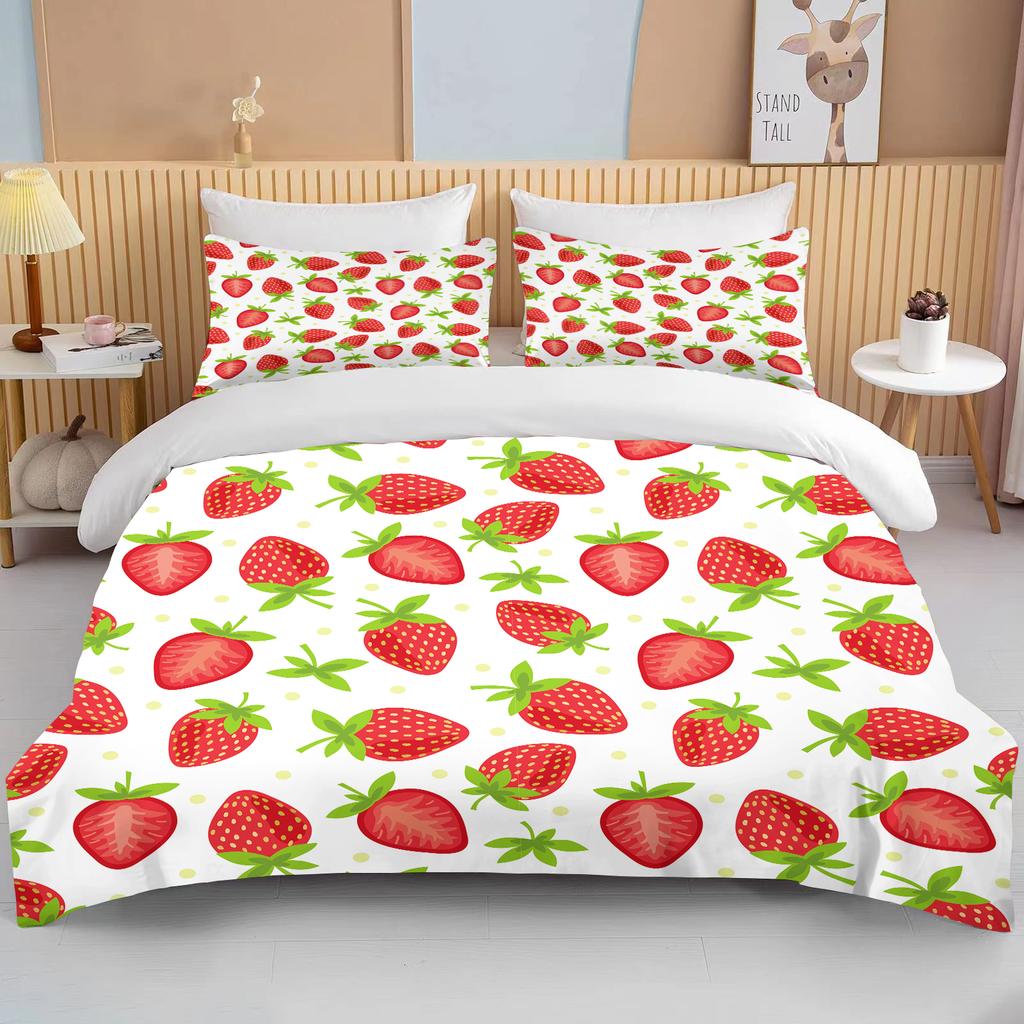 10 Sizes Fruit Pattern Bedding Three Piece Set King Size Double Bedding Set Microfiber Duvet Cover Set Queen Duvet Cover Set