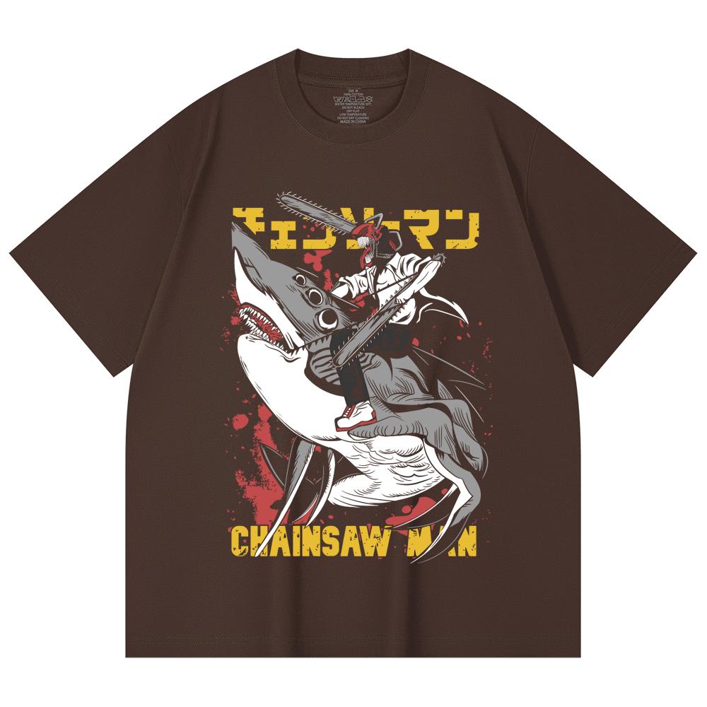 230 Gsm 100% Cotton Chainsaw Man V43 Denji Print Unisex Heavy Cotton T Shirt