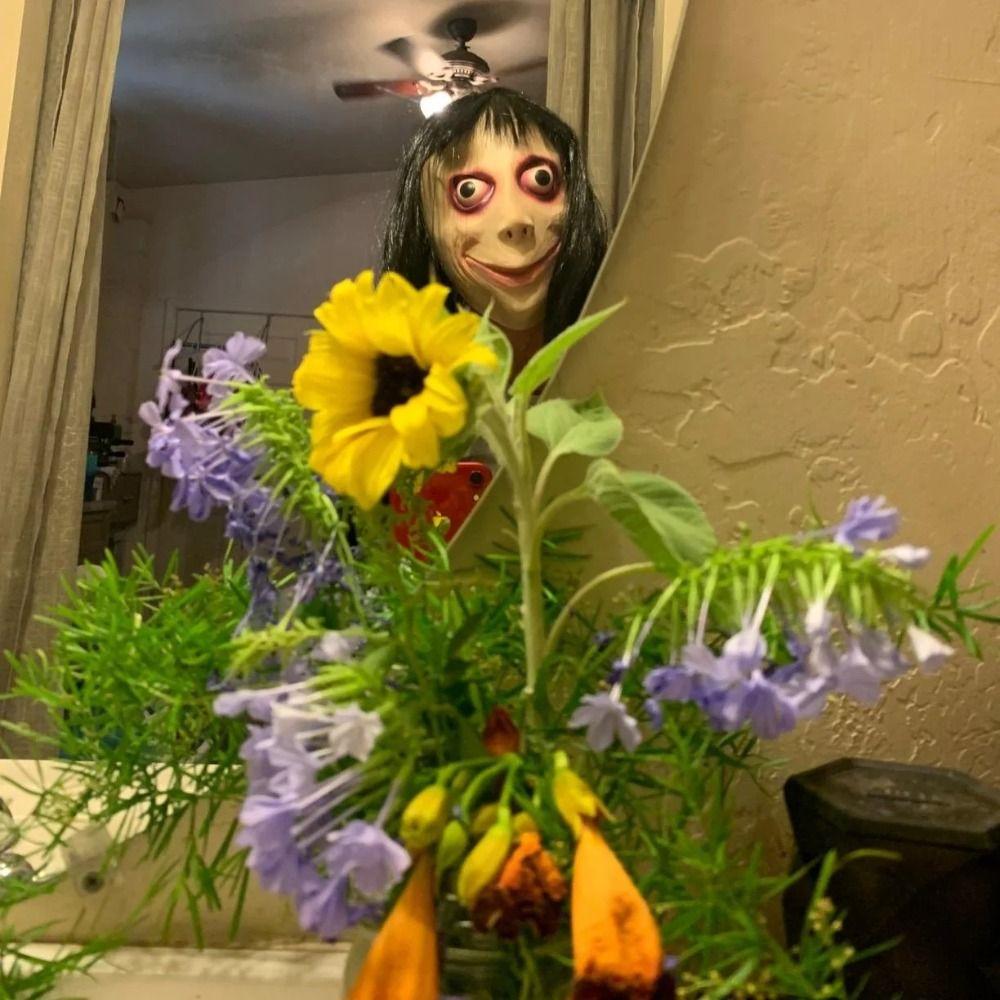 Headgear Wig Momo Scary Mask Scary Halloween Mask Funny Latex MoMo Maske Men