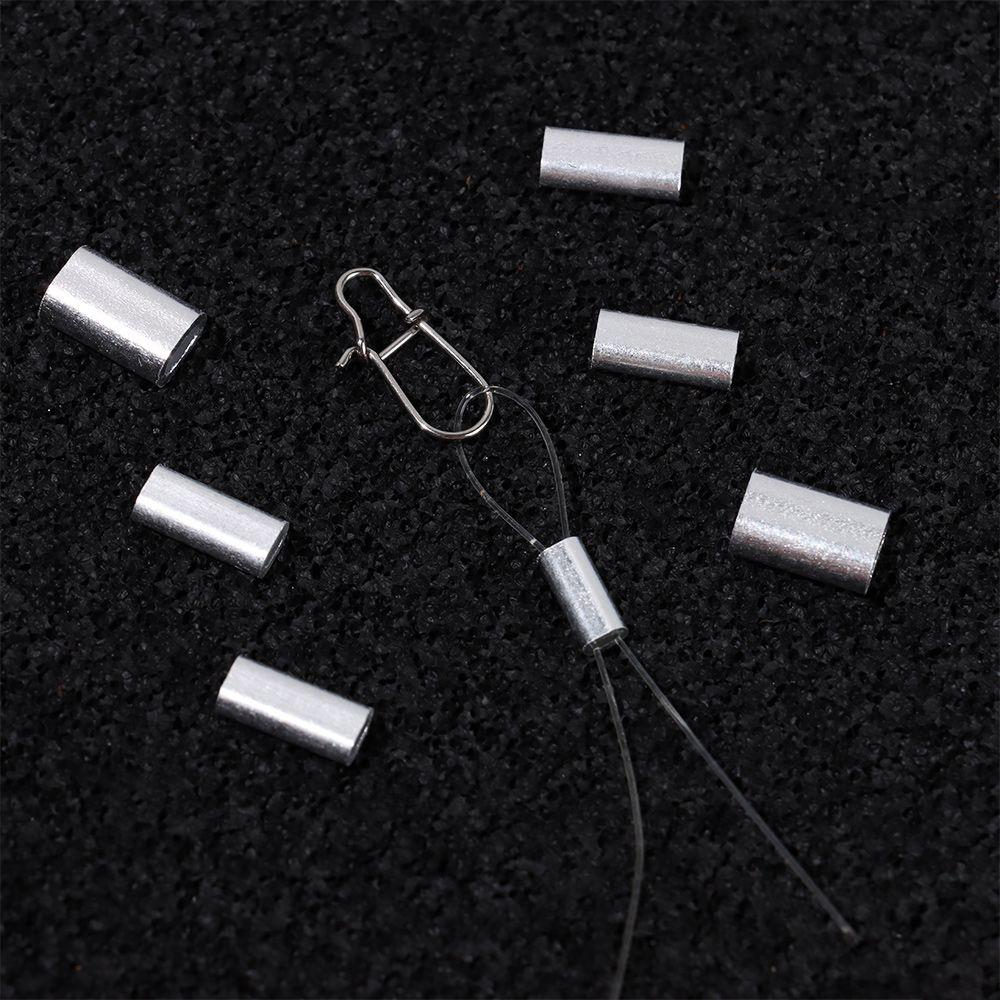 Aluminum Fishing Crimp Sleeves 100pcs/lot Double Oval Fishing Line Crimping Tube Wire Crimp Connector Accessories 1.0-2.0mm