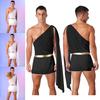 Men's One Shoulder Ancient Greek God Lingerie Knight Warrior Costume Cosplay Outfits