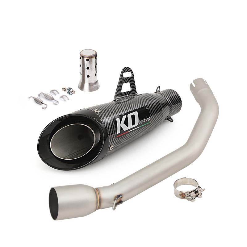 For VOGE 350AC 350 AC 2023 Motorcycle Mid Exhaust Connect Pipe 310mm Muffler Stainless Steel Escape With Removable DB Killer