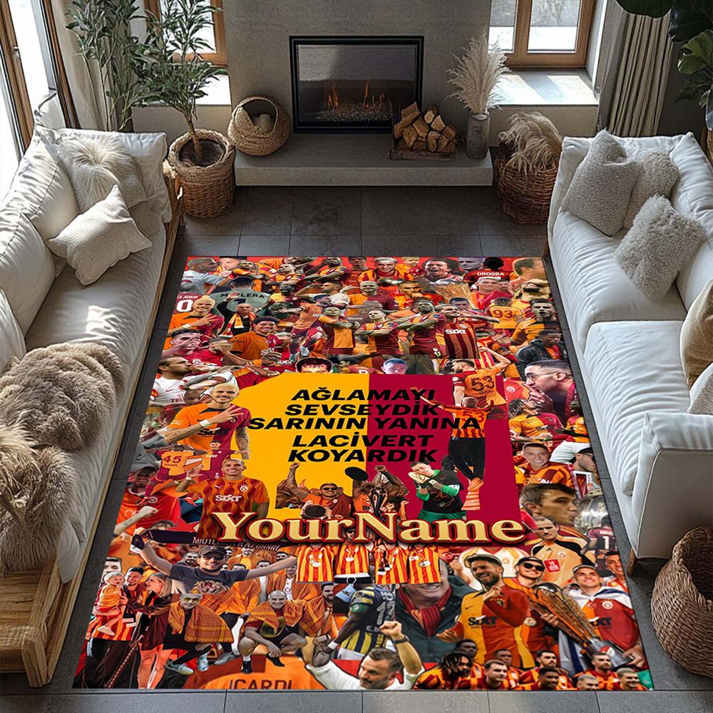 Galatasaray 360 Customized Name Floor Rug Office Rug Design for Dining Room Game Room Balcony Dormitory Anti-slip Rug Office home decor