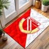 Energie Cottbus Logo with Red and White Patterned carpet, non slip mat suitable for living room and bedroom sofas