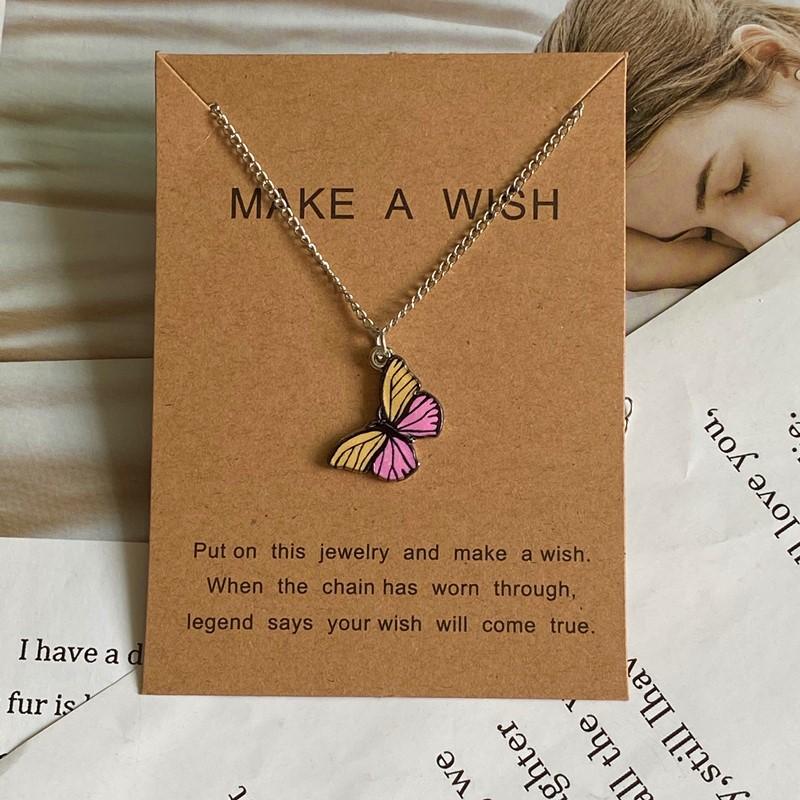 Fashion Women Necklace Korea Style New Butterfly Pendant Necklace Gift For Girl Cute Lovely Neck Jewelry Wholesale Dropshipping