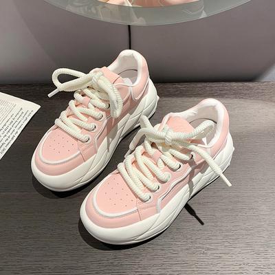 Женские повседневные кроссовки 2024 года, весна-лето, новый модный тренд, толстая подошва, удобные универсальные спортивные кроссовки с высоким каблуком