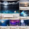 Beach Starry Tapestry Home Decor Living Room Natural Moon Sea Landscape Tapestry Fabric Hippie Wall Hanging Tapestry Tapiz