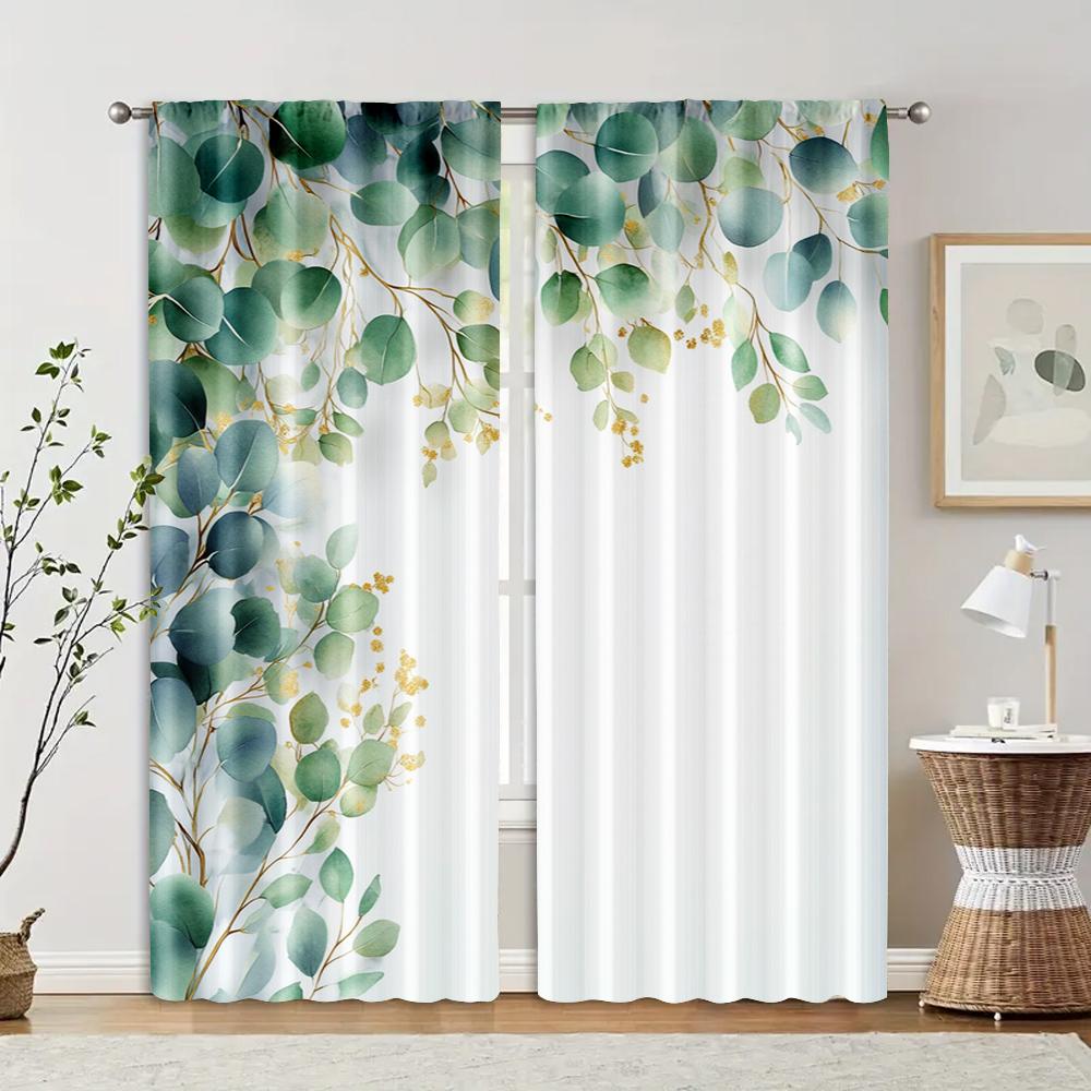 2pcs, Curtains Roller Blinds Romantic Under the Flowers Fabric (without Rod) Room Decor Use for Living Room, Bedroom, Kitchen,