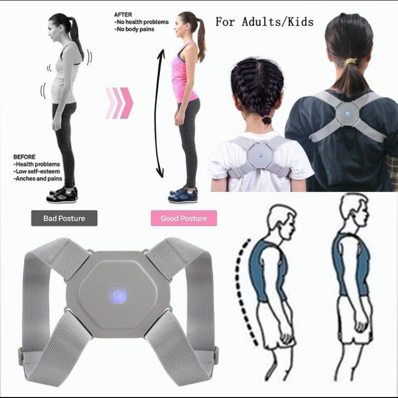 Интеллектуальный корректор осанки, пояс с напоминанием о вибрации, зарядка через USB, плечевой ортез, задний ремень, подходит для детей, подростков и взрослых