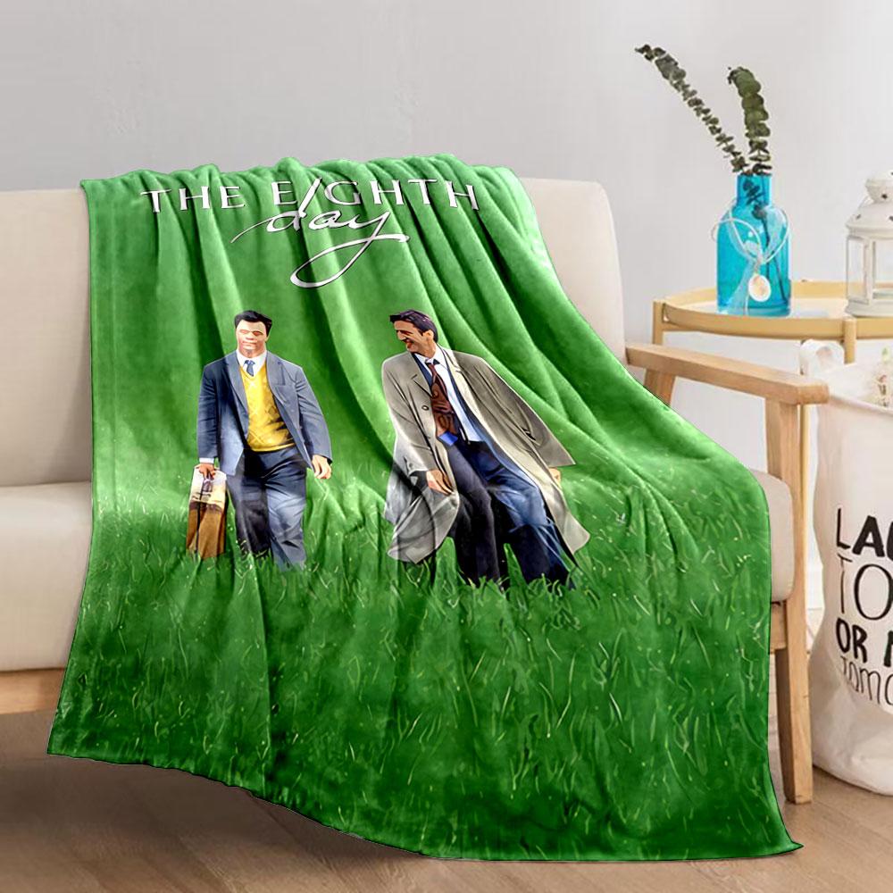 Two Men Walking in Green Field for all seasons blanket lunch break throw gift