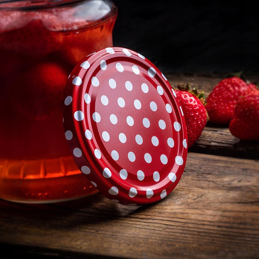 KADAX Seno Preserve Jars 315ml 10pcs 66mm + Lids "Red Peas"