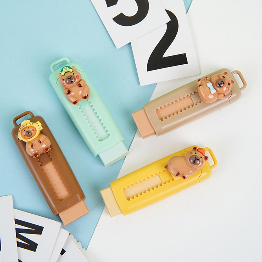 Kawaii Push Pull Capybara ластик мягкий школьные принадлежности чистый беспорядок бесплатный канцелярский канцелярский ластик для студентов для детей подарок