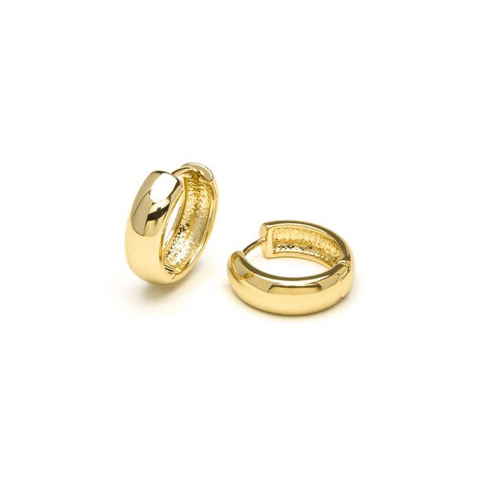Boucles d'oreilles - LUXENTER - Apruk - Créoles cerceaux modernes - Or jaune 18k - Diamètre 22 mm