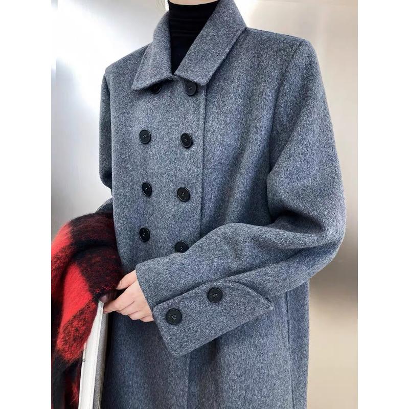 Новое зимнее женское длинное шерстяное пальто в стиле ретро.