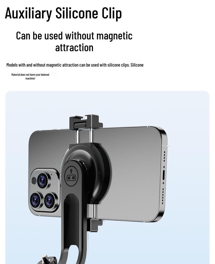 Магнитный селфи-штатив Bright Spot: Напольный штатив, Bluetooth-гаджет и настольный держатель для телефона - Идеально для персонализированных подарков