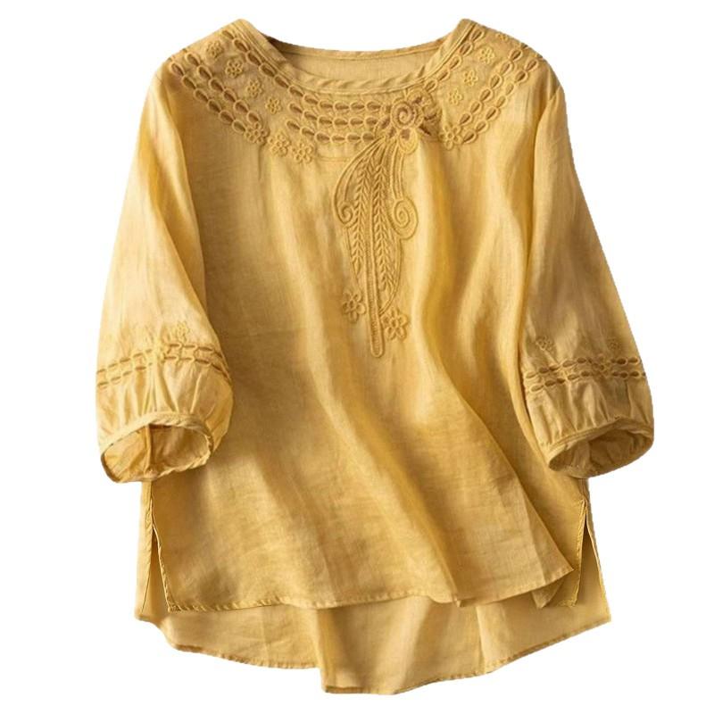 Plus Size Floral Embroidered Oversized T-Shirt Women Loose Fit Short Sleeve Top 2026