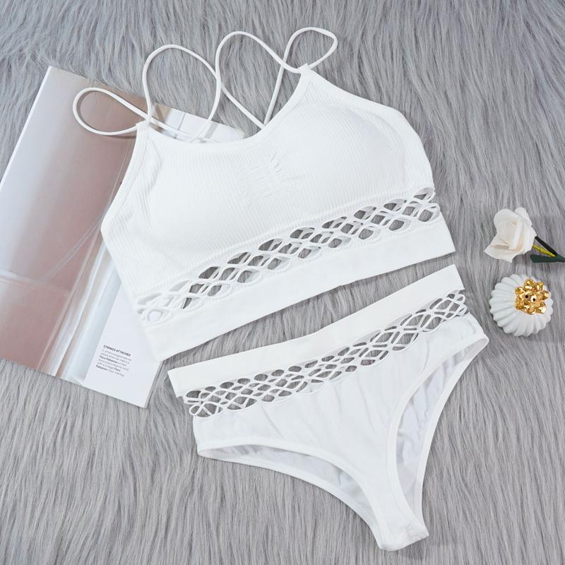 2Pcs/Set Breathable Sports Bra Set Anti-sweat Fitness Top Seamless Yoga Lingerie Running Gym Sports Panties Push Up Underwear for Cup A B