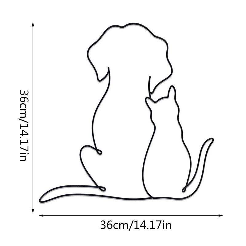 Nordic Abstract Line Art Декоративная настенная вешалка с изображением животных из железа, металлическая настенная подвеска, украшения