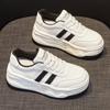 New Genuine Leather Platform White Shoes Women's All-Match Height Increasing Spring Ins Trendy White Skate Shoes Trendy