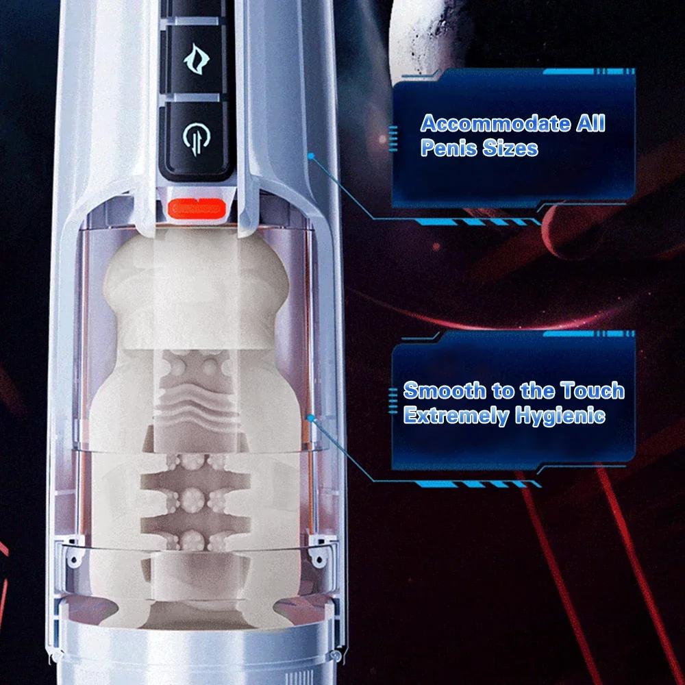 2025 Новый мастурбатор для мужчин 18+ Автоматическая искусственная вагина Минет Сосание Машина Нагревательный вибратор Мужской массажер простаты Чашка Взрослые секс-игрушки