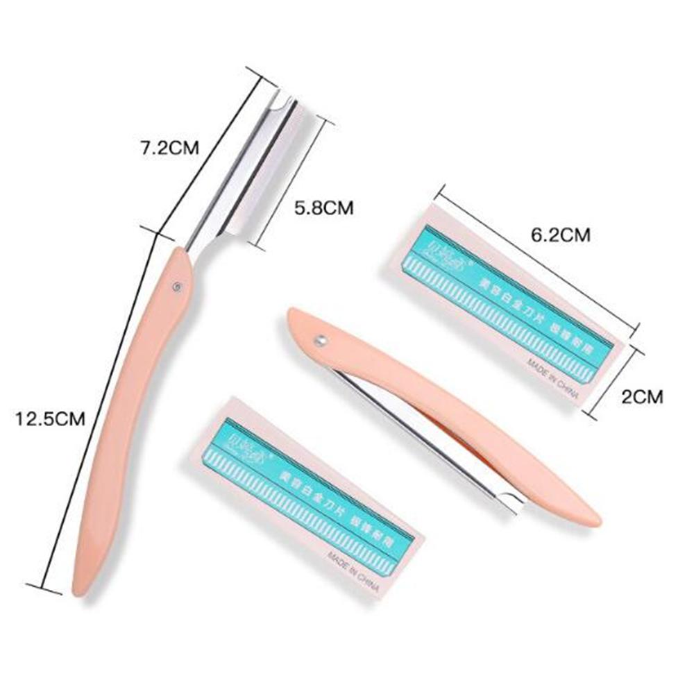Горячий портативный триммер для бровей с 10 бритвами, бритвенный станок для бровей, лезвие для бритья, средство для удаления волос на лице, инструменты для макияжа для женщин