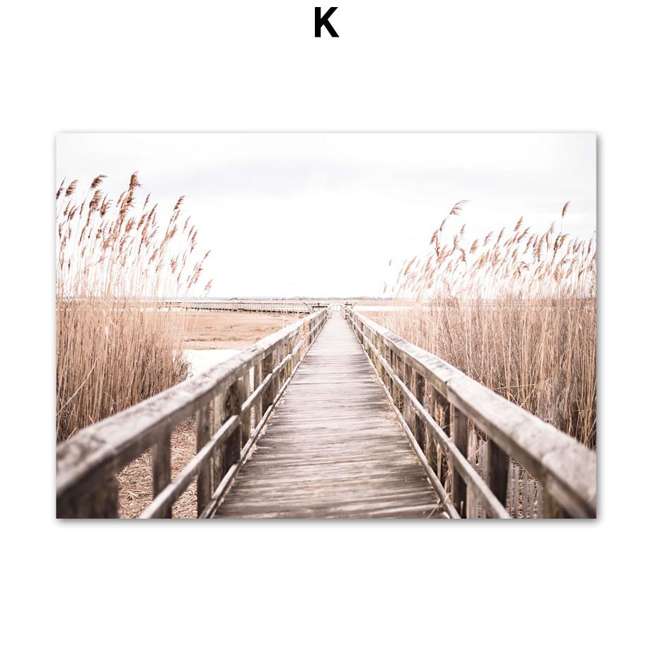 Бежевый тростник орхидея велосипед пейзаж плакаты и принты холст картины настенные художественные картины для гостиной домашний декор эстетика