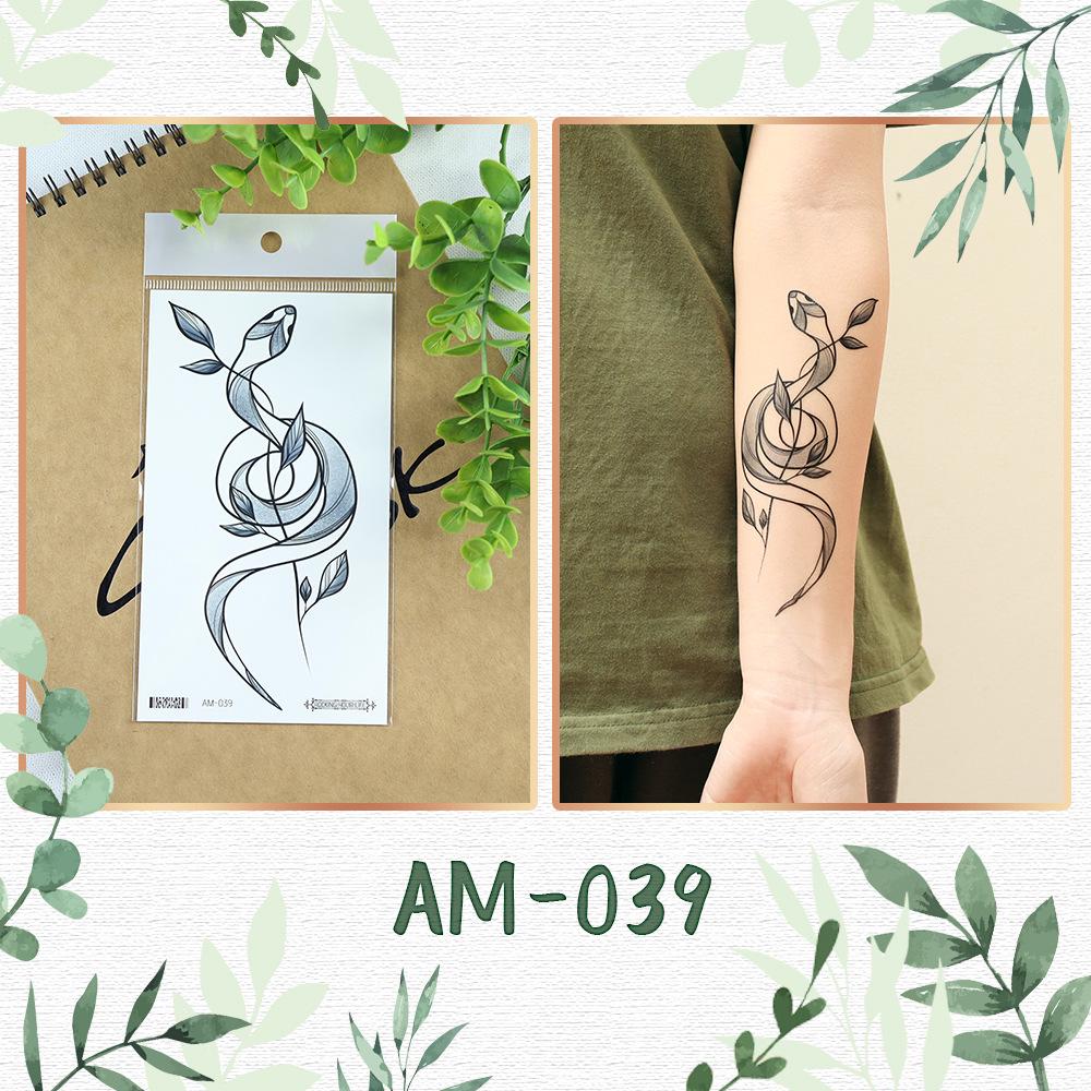 «Модные водонепроницаемые наклейки-татуировки в виде змеи и цветка для мужчин и женщин — крутой, модный дизайн для руки»