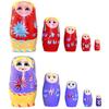1 Set Nesting Doll Unique Pattern Wear Resistant Wood Girls Russian Stacking Dolls Desktop Decor for Home