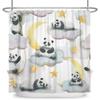 Cute Panda Shower Curtains Green Bamboo Children Bathroom Decor Home Bath Curtains Waterproof Polyester Material With 12 Hooks