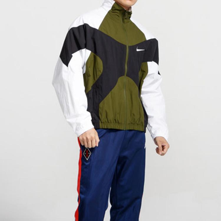 Nike Спортивная тканая куртка с воротником на молнии Мужские куртки Армейско-зеленый BV5211-331