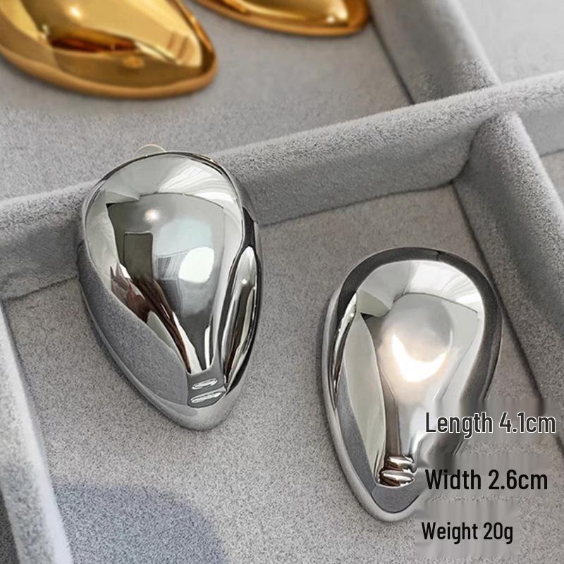 Золотые серьги-пусеты в форме капли: Уникальный высококлассный европейский и американский дизайн