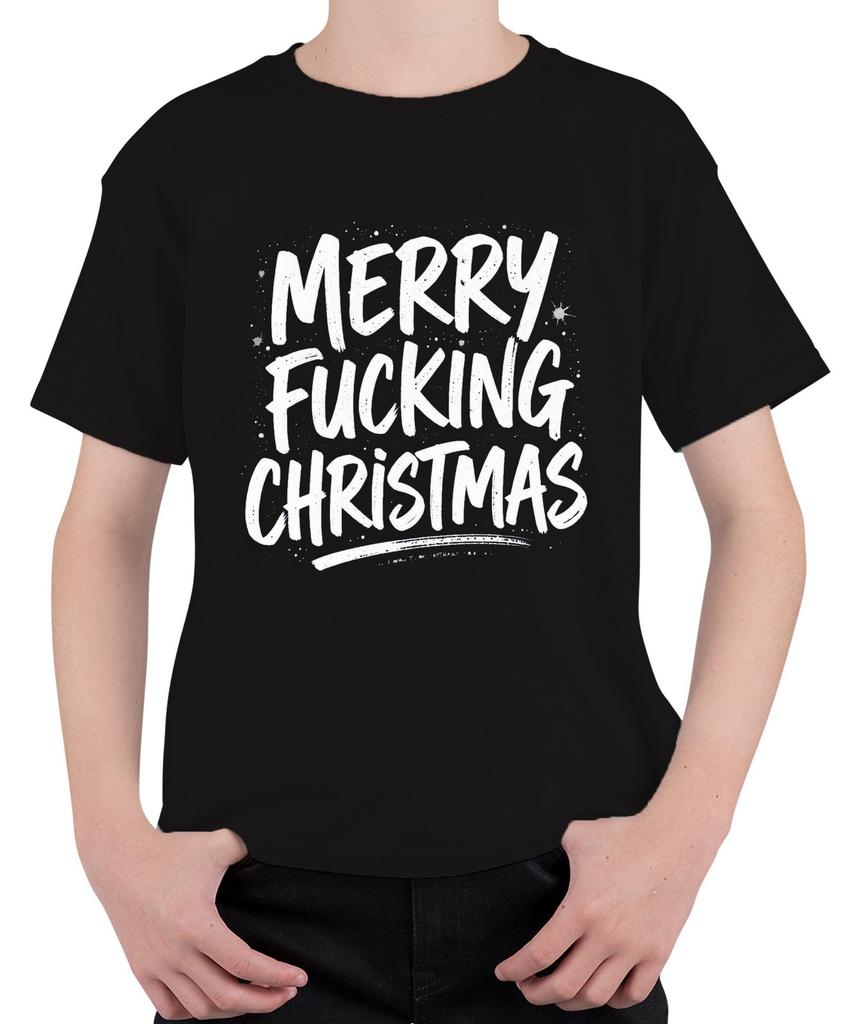 Merry Fucking Christmas Xmas Cheeky Sarcastic Gift Unisex Kids T-S