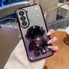 Astronaut Stand Suitable for Samsung S24ultra Mobile Phone Case S23Plus Gradient Flash Powder S22 Astronaut