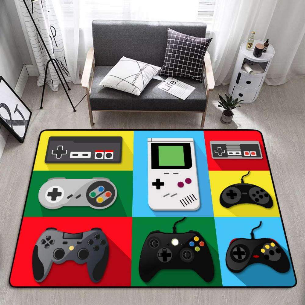 Fashion Gaming Controller Carpet Man's Cave Game Room Chair Floor Mat Living Room Sofa Decor Rug Bedroom Bedside Soft Rug Gifts