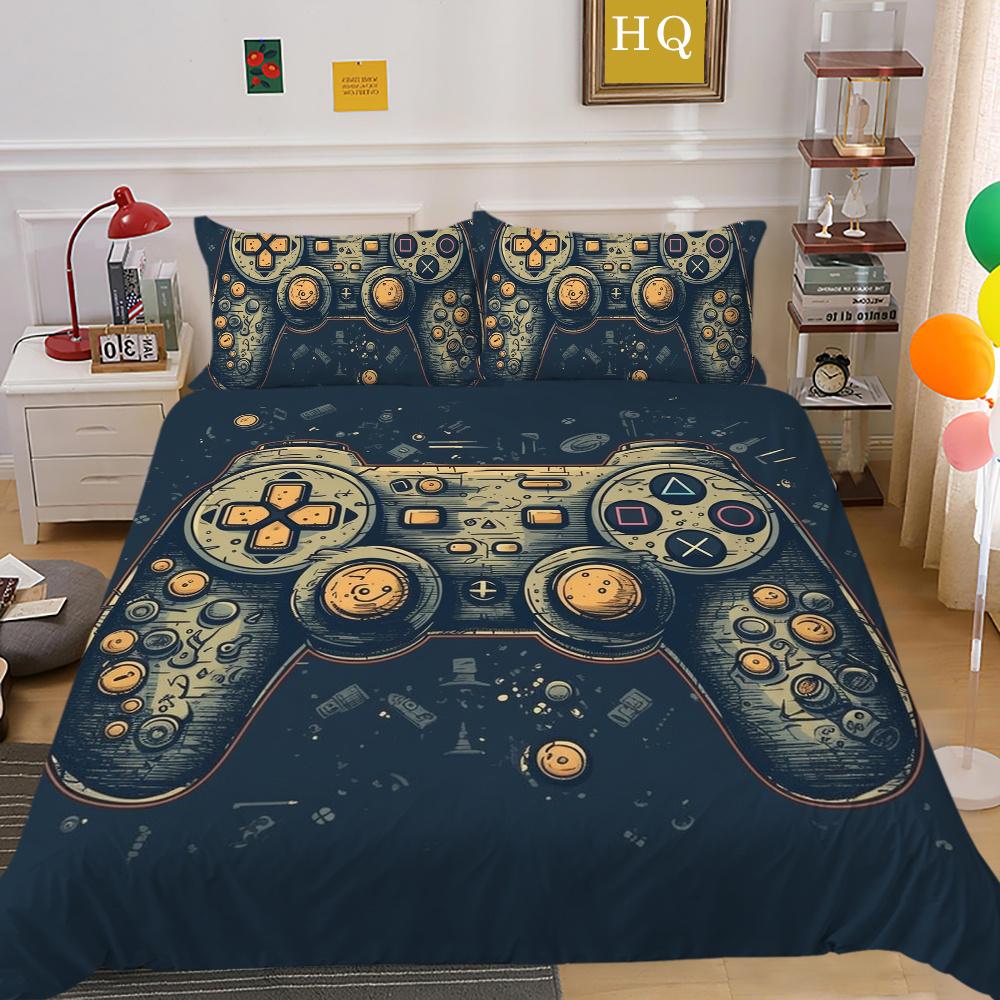 Мужские классные комплекты постельного белья с игровой ручкой и принтом, покрывало из полиэстера, покрывало размера «king size», роскошное постельное белье для дома