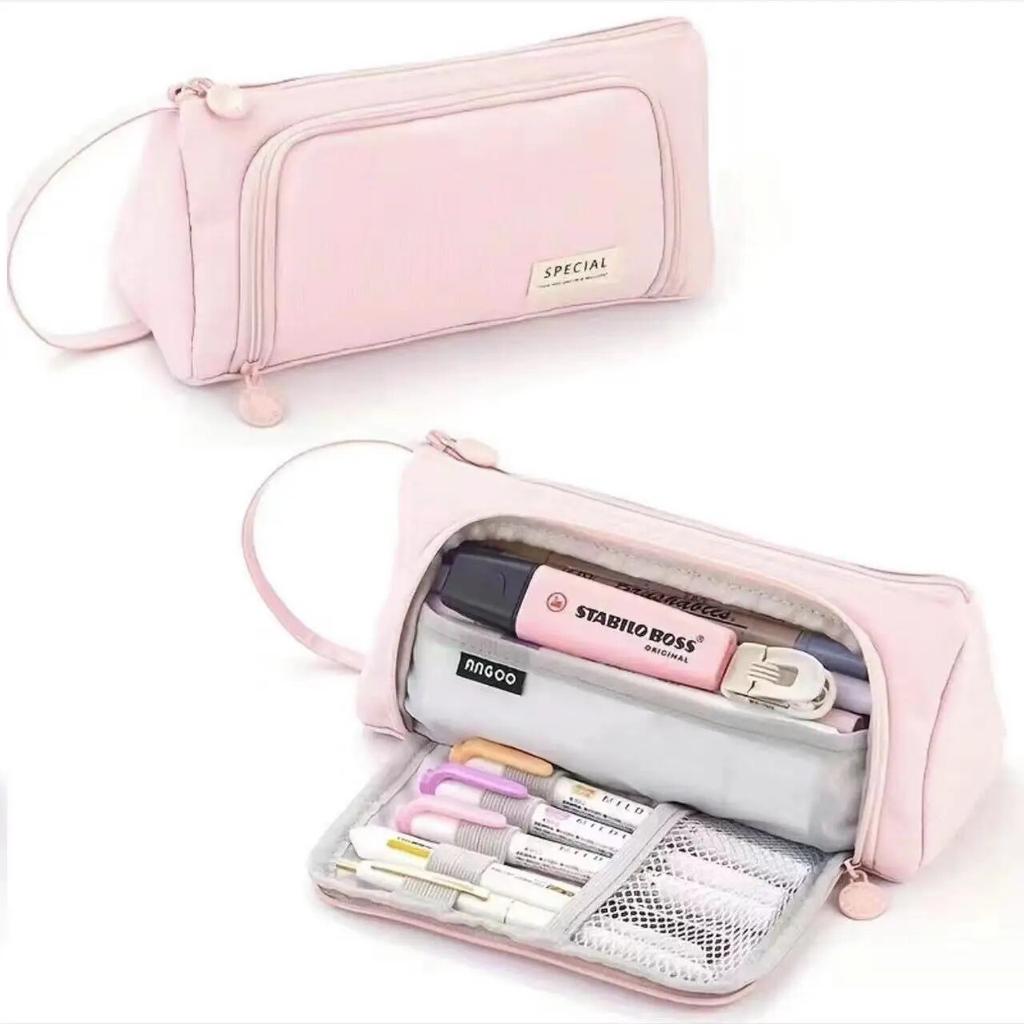 Girl's Minimalist Pencil Case for Junior High School Students, Large Capacity Storage for Popular Stationery, Pencil Case for Ju