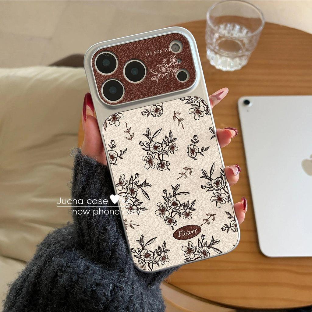 Совместимый чехол для Apple iPhone 17 Pro с полным покрытием: Защита от падений, Стильные ретро-цветы для iPhone 16, 15 и 14