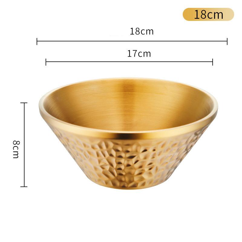 Креативная корейская миска для лапши рамен из нержавеющей стали, столовая посуда для салата, фруктов, миски для смешивания, двухслойная теплоизоляция