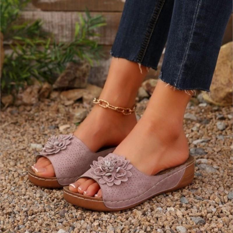 Летние женские сандалии туфли женская обувь для вечеринок женская обувь без застежек женская обувь на танкетке дышащая обувь женская тапочки