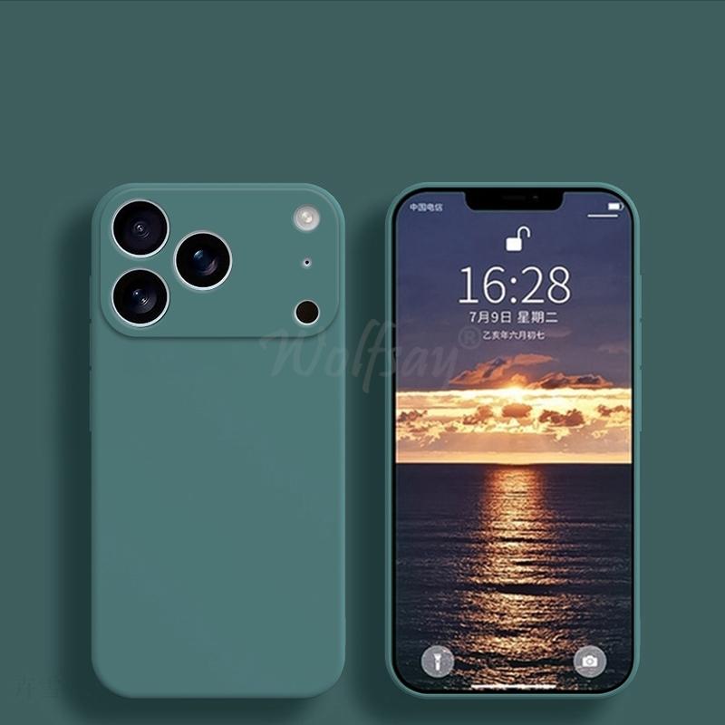 Чехол для iPhone 17 Pro Чехол из жидкого силикона Обычный резиновый ТПУ Чехол Для iPhone 17 Pro Чехол-защита Для iPhone 17 Air Pro Max Чехол