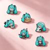 --*Набор из 6 шт. Кавайные Эмалевые Значки Чиби Vocaloid Аниме, Разные Позы, Эстетичные Металлические Значки на Лацкан Для Рюкзака, Идеальный Подарок