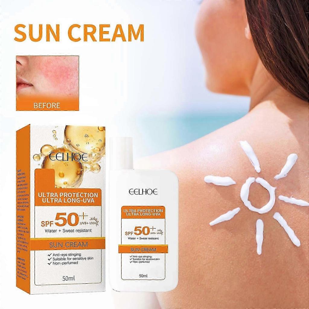 Lightweight Facial Sunscreen SPF50+ Sensitive Skin Sunscreen Water And Sweat Proof Long Protection 50ml PU3378