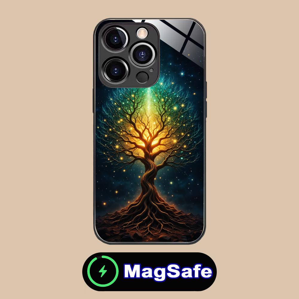 World Life Tree Mobile Phone Case for iPhone 17 16 15 14 13 12 11 Air Pro Max Plus Mini MagSafe Glass Colorful Cover Smartphone