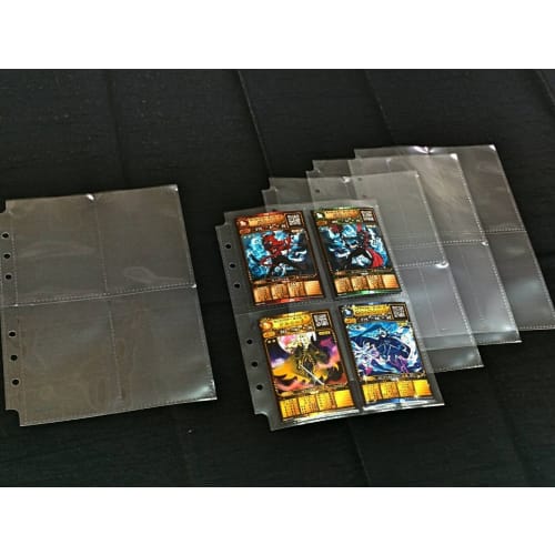 12 sheets! 4-pocket sheets for trading cards, compatible with card game binders.