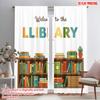 2pcs 2D Flat Printing Curtain Welcome Library Psychology 100% Polyester Fabric Without Electricity Festive Curtains Perfect for