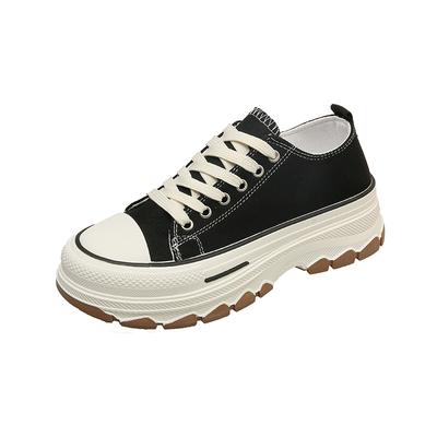 Женские низкие кеды на шнуровке, повседневные, на платформе, холщовые, нескользящие, износостойкие, весна 2024, женские вулканизированные туфли