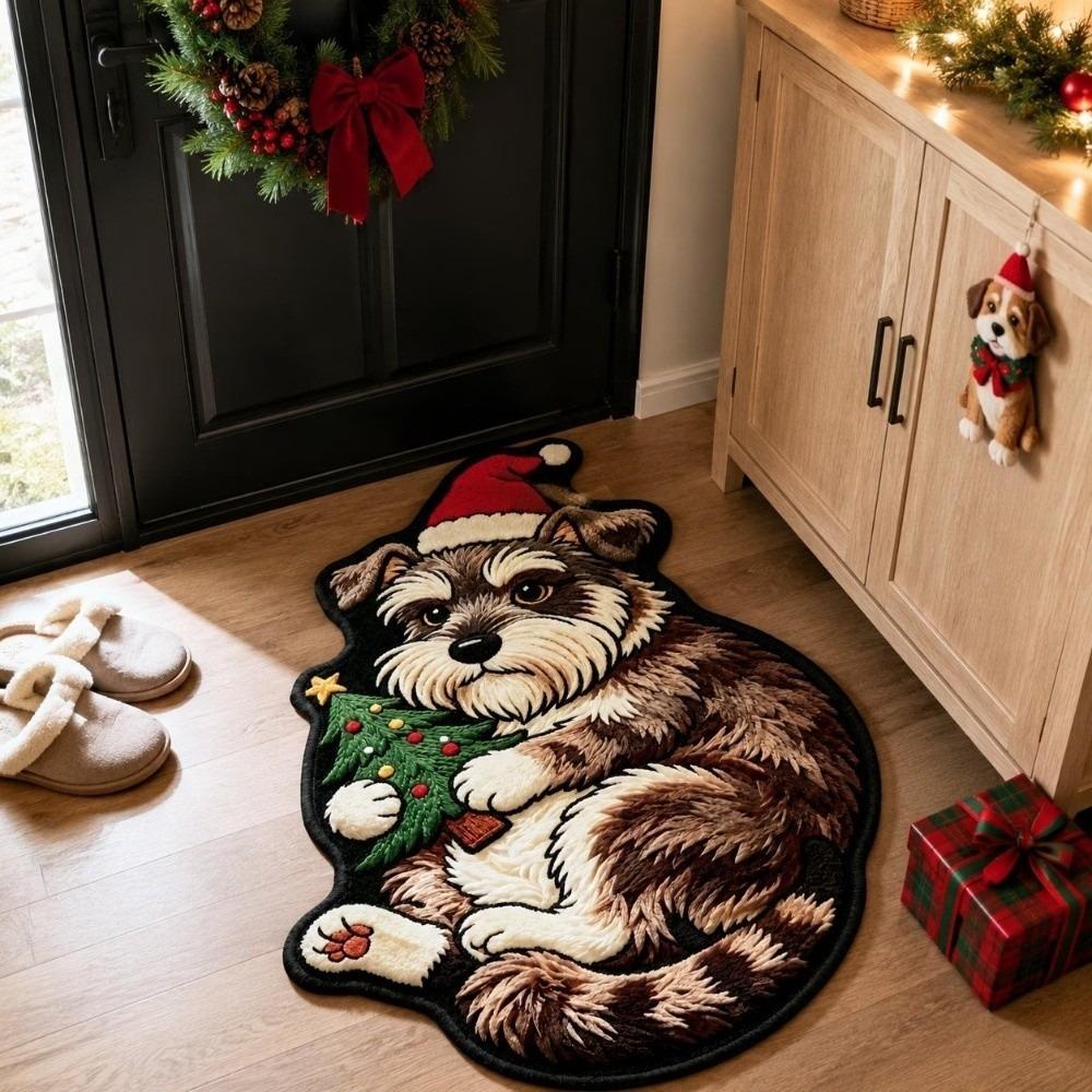 Cat Dog Decor Christmas Doormat Irregular Shape Door Mat Christmas Welcome Mat Holiday Home Decor