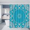 Geometric Pattern Shower Curtain Set With Toilet Seat Cover And Rug 70.8x70.8 Inch