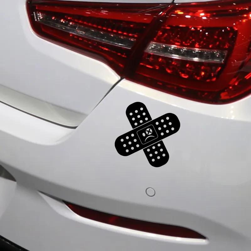 Car Sticker Funny Band Aid Car Window Decal Cross Band Aid Hurt Stickers Truck Motor Bicycle Tape Laptop Vehicle Decal Graphics